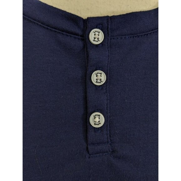 Splendid Henley Tunic Top Womens M Navy Blue Long Sleeve Ribbed Hem Side Splits - Picture 8 of 8
